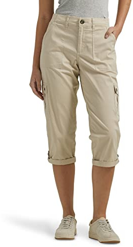 Lee Pantalones Capri Flex-to-go para Mujer, Medio-Alto, Ajuste Relajado, Pioneer Beige, 48, Pioneer Beige, 46