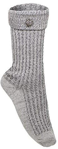 Harrys-Collection Unisex Trachtensocken mit Edelweiß für Damen und Herren, Farben:grau, Schuhgröße:43-46
