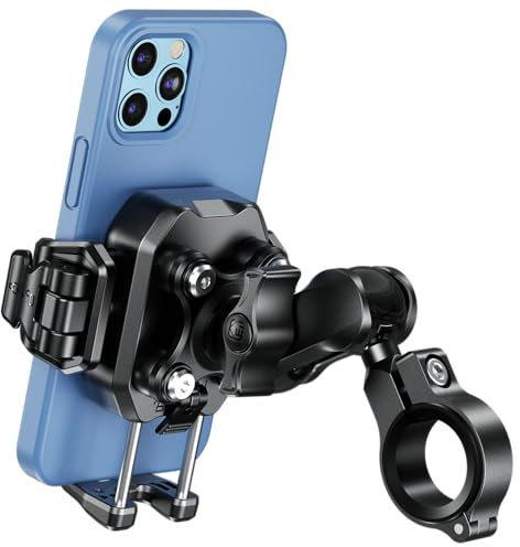 iMESTOU Supporto per Telefono Antivibrazione per Moto e Bici con Ammortizzatori e Design Antifurto, Supporto per Telefono a Sfera da 25mm Adatto per Telefoni da 5,2 a 7,2 Fino a 15 mm di Spessore