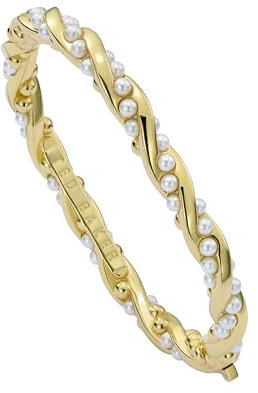 Ted Baker Tilaa Twisted Pearl Cuff Bracelet for Women (Gold/Pearl)