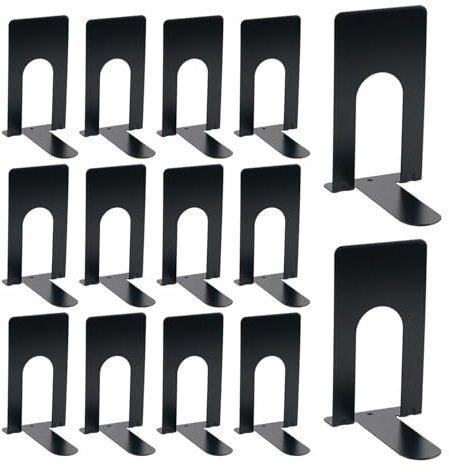 MEISO 7 Paia Fermalibri, Reggilibri in Metallo, Fermalibri per Mensola Reggilibri, Organizer da Scrivania per Staffe, per Casa, Ufficio, Biblioteca(70 x 100 x 130 mm)