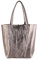 MIRROSI Shopper Damen aus Echtleder – Made in Italy – Henkeltasche & Tragetasche 38x38x16 cm – Einkaufstasche in vielen trendigen Farben – passt für A4-Ordner (Metalic Bronze)