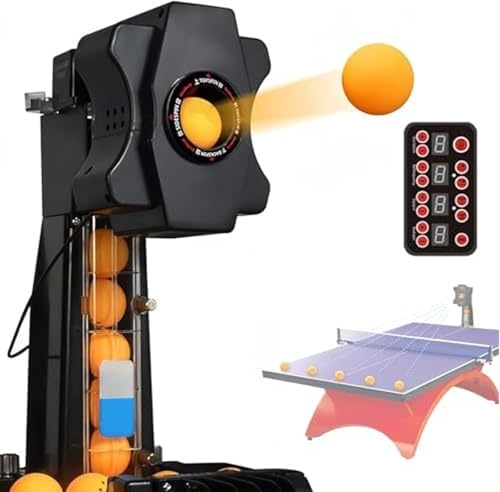 Robot da ping pong automatico per allenamento e giochi con rotazione, frequenza, velocità, atterraggio e altezza personalizzabili