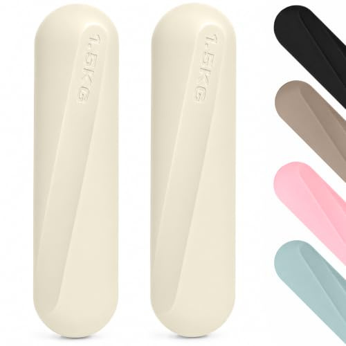 unycos - Par de Mancuernas Semicirculares y de Barra con Silicona, 1 a 2 kg (Nova - Beige, 1,5 kg)