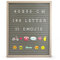 KNIGHT Tablero de letras para mensajes, 188 letras blancas, 11 emojis, marco rústico gris (40 x 50 cm)