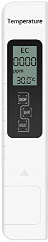 Probador de calidad del agua, medidor de TDS HoneForest, medidor de EC y medidor de temperatura 3 en 1, 0-9990ppm, pantalla LCD, medidor de prueba de agua ideal para agua potable, acuarios, piscina