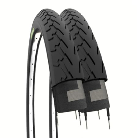 Ecovelò Neumáticos Negros 700 x 28 1 5/8 1/8 (28-622) neumáticos Bicicleta Condorino de Carretera Trekking, 2 Unisex Adulto, Negro, Única