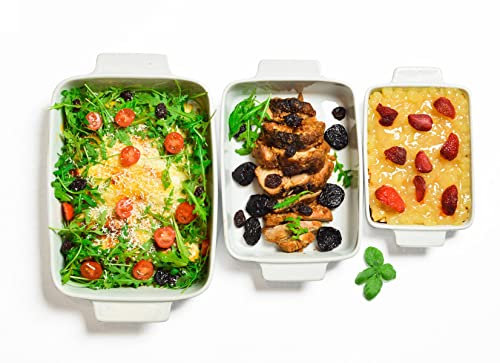 Sendez Juego de 3 fuentes de cerámica (2,2 L, 1,4 L, 0,8 L)