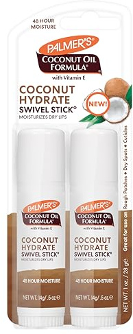 Palmer's Coconut Oil Formula Moisturizing Swivel Stick with Vitamin E, Lip Balm, Face & Body Moisturizer Stick, Ideal for Treating Dry Skin Patches (Pack of 2)