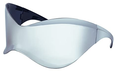 LJCZKA Gafas de Sol Futuristas y2k para Mujer Hombre, Gafas de Sol de Espejo Grandes Gafas de Moda Envolventes UV Protección