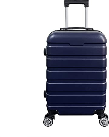 Panana Modern Design Travel Case Hard Shell Cabin Suitcase Set 4 Wheels Luggage Trolley Case Lightweight with TSA Lock(Blue-24INCH)