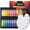 Topsics Set de Peinture Acrylique, avec 16 Tubes 36ml Pigment Acrylique avec 5 Pinceaux 1 Palette pour Artistes Débutant, Papier, Toile, Bois, Céramique