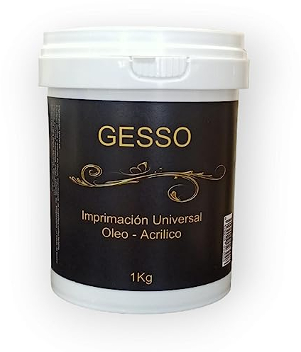 Artespray - Imprimación Gesso Blanco 1Kg Para Oleo-Acrilico, Preparador de Superficies como Lienzos,Madera, Escayola