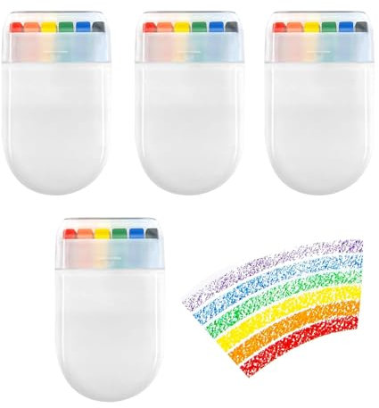 KHDULQ 4 Stück Regenbogen Kinderschminke Stifte, Bodypainting Farben Gesichtsfarben Kinderschminken Rainbow Gesicht Schminke für Kostüm Karneval Mottoparty, Kinderschminken (6 Farben)