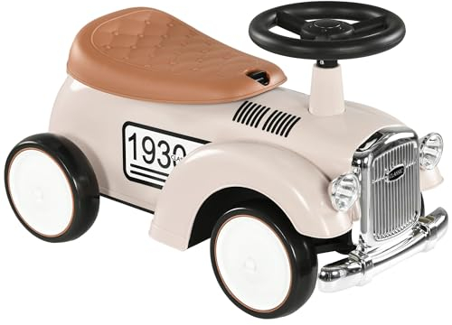 AIYAPLAY Kinder Rutschauto, Kinderfahrzeug mit Stauraum, Kinderauto, Rutscherfahrzeug mit Kippschutz, Rutscher für 1-3 Jahre Kinder, Creme, 58 x 27 x 35 cm