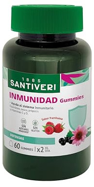 SANTIVERI – Inmunidad Gummies, Complemento Alimenticio a Base de Extracto Seco de Equinácea, Saúco, Propolis, Zinc y Vitaminas, Contribuye al Sistema Inmunitario y a Cuidar las Defensas – 60 Gummies
