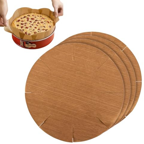 4 pezzi di Carta da Forno Riutilizzabile, Pellicola da Forno Permanente,Carta Rotonda per Barbecue,Stampo a Cerniera - Resistente al Calore, Ritagliabile, Lavabile in Lavastovigl (Color Onda)