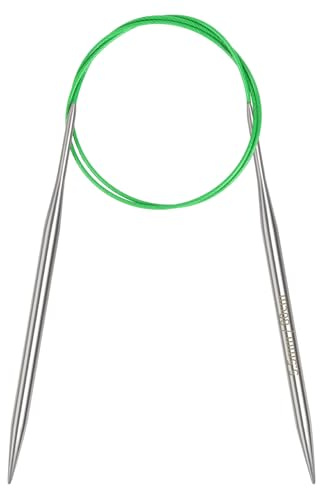 Coopay 1 Pièce Aiguille à Tricoter Circulaires 5,5mm, Aiguilles Circulaires Tricot 80cm de Long, Aiguille Circulaire en Métal avec Fil Flexible pour Tricoter Bonnet, Chaussettes, Pulls, Manches