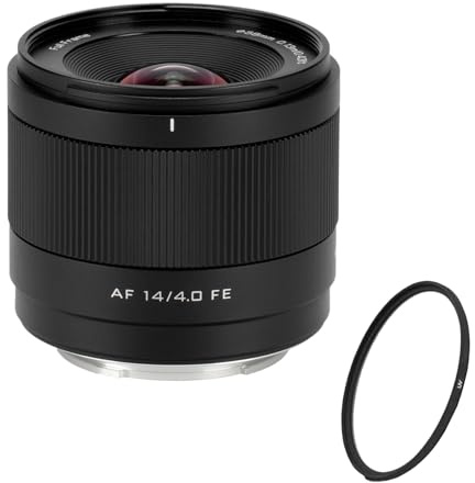 Viltrox AF 14mm F4.0 Air FE – Kit con Filtro Protector UV | Objetivo Ultra Gran Angular Full Frame | Autofoco STM Silencioso | Ideal para Paisajes, Arquitectura y Vlogging
