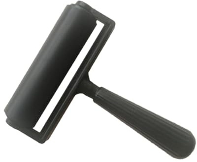 CORHAD Rodillo de Goma para Grabado y Manualidades Mango Cómodo Desmontable Cilindro Liso para Impresión y Pintura Uniforme Herramienta Duradera Negro para Proyectos Artísticos