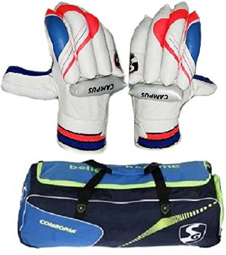 SG Combo de dos bolsas para kit de críquet Combo pak y un par de guantes de batalla Campus (hombres, diestros) – Kit de críquet
