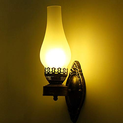 Einfach Kreativ Wandleuchte Vintage Antik Nostalgie Innen Design Wandlampe Rund Weiß Glas Lampenschirm Lampenfassung Rustikale Wandleuchte Innen Lampe