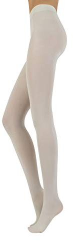CALZITALY Collant Opachi Classici Elasticizzati Comfort | Nero, Bianco | S, M, L, XL | 100 DEN | Made in Italy (IT, Testo, M, Regular, Regular, Panna)