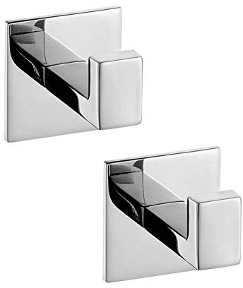 Melairy 2PC Selbstklebend 304 Edelstahl Chrom Handtuchhaken ohne Bohren,Chrom Handtuchhaken Badezbehimmer Zuör, Handtuchhaken Bademantel, Kleiderhaken
