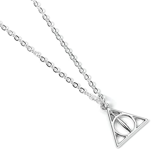 Harry Potter - Pendentif et collier plaqués argent Deathly Hallows