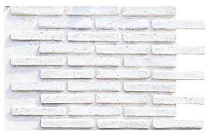 Faux Brick Panels Siding 3D Wall Panel Stonewall Cladding Panels, Thin Brick Veneers for Indoor & Outdoor Wall Decoration (DE Long Brick)