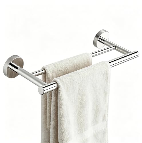 Sayayo Portasciugamani Bagno Porta Asciugamani Bidet Cromo Lucido, 40CM Porta Asciugamano per Cucina e Bagno Porta Salviette da Parete in Acciaio Inox, 2 Braccio