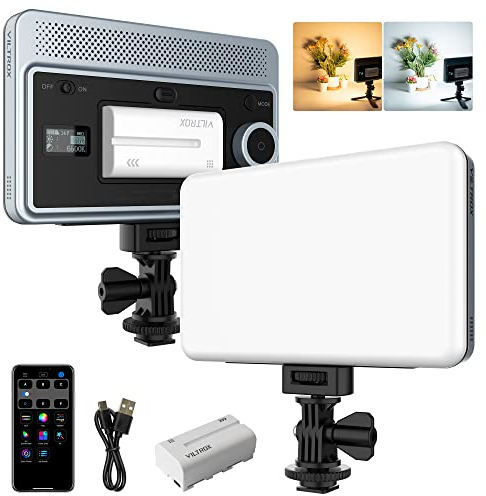 VILTROX 18 W LED-Video leuchte, CRI 95+ 2800–6800K On-Camera-Lichtpanel für Bilder Videoaufnahmen, App-Steuerung Softkey-Licht Dimmbares Fotolicht für Outdoor-Fotografie, Live-Streaming, Zoom-Anrufe
