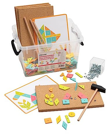 Betzold - Hammerspiel Buntes Nagelspiel mit Vorlagebögen Kinder-Spielzeug