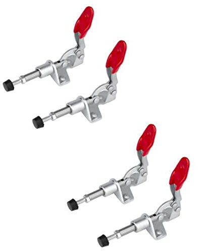 Graootoly Abrazadera de palanca de liberación rápida de 4 piezas -301AM 45 kg, abrazadera de tipo vertical/horizontal, herramienta de mano para carpintería