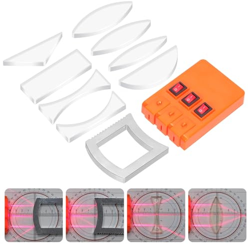 Tanstic 11Pcs Kit de Experimentos de Óptica de Física Set de Óptica de Física Fuente de Luz Equipos de Enseñanza Demostración para Profesor Estudiante Educación