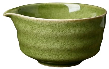 Ioensy Tazón de Matcha de Cerámica, Hecho a Mano, 450 Ml, Chawan, Tazón de Té Tradicional de, Taza de Té Japonesa, Ideal para Amantes del Té, Regal, Verde Oscuro, Individual