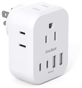 Travel Cruise Ship Essentials, Multi Plug Wall Outlet Extender with 4 Outlets 4 USB (2 USB-C), Cruise Approved Power Strip Non Surge Protector, Plug Adapter, Travel Cruise Must Have Accessories