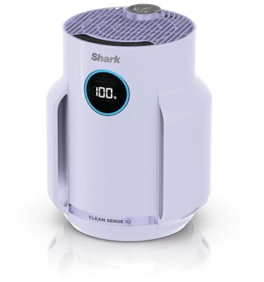 Shark NeverChange5 Air Purifier for Home, Bedroom, Office, Room Coverage 23sqm, 5-Year HEPA Filter Traps 99.97% of Allergens including Dust, Pollen, Pet Dander, Quiet, LED Display, Lilac HP072UKPL