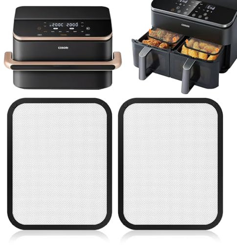 Paraspruzzi in acciaio inox a maglia fine per Cosori Airfryer 8,5L/Dual Blaze TwinFry 10L, accessorio per friggitrice ad aria calda per Cosori CAF-R901-AEU 8,5L con esterno in silicone