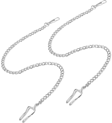 Beaupretty 2pezzi Catenina per Orologio da Taschino per Uomo Catena per Pantaloni Cintura Jeans e Portachiavi Regolabile Design Semplice e Elegante