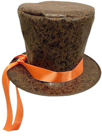rockible Cappello a Cilindro, Cappello da Mago per Festival, spettacoli Natalizi, Feste di Carnevale, Marrone