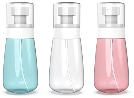 Mini Flacons Spray à Brume Fine – Lot de 3 (Blue+Clear+Pink, 60ml*3) | Mini Travel Spray Bottle Remplissables, Anti-fuite, Format Voyage TSA, pour Visage, Cheveux, Parfum
