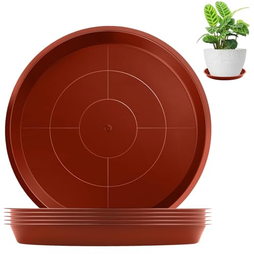 sturiz 6 st. blomkruka underlägg runda 41 cm rödbruna växter fat blomkruka plast växtunderlägg blomkruka underlägg blomunderlägg för inomhusväxter blommor och växter
