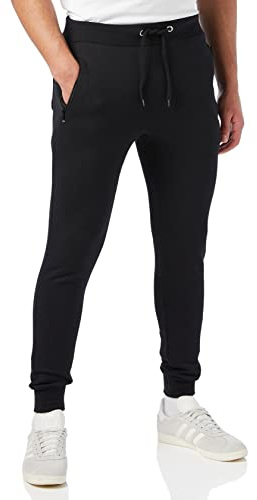 Bonjour® - Slim Fit Joggers for Men | Men's Joggers with Zip Pockets - Ideal for Every Day Wear - Breathable, Comfortable, Soft Feel Jogging Bottoms (Black XL)