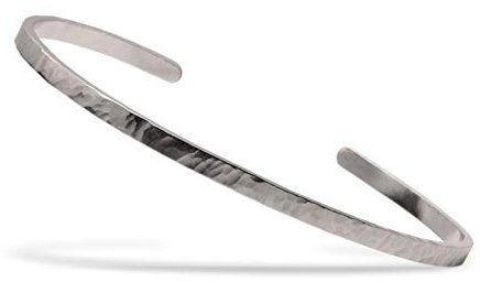 Nato Cuff - Edelstahl Armreif Gehämmert Herren und Damen Schmuck Made in France (Dünn)