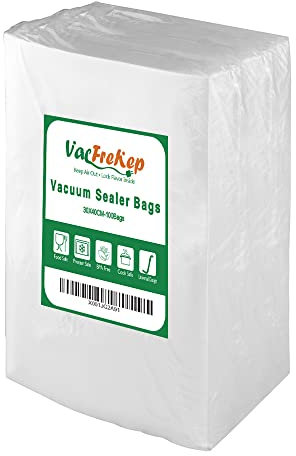 VacFreKep 100 Beutel 30x40cm Vakuumier Beutel Vakuumbeutel für Lebensmittel,BPA-Frei Sous Vide Vakuumierbeutel für Vakuumierer und Folienschweißgeräte Geeignet