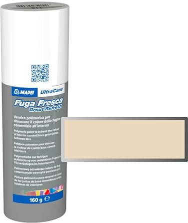 Mapei Ultracare FUGA FRESCA 132 BEIGE 2000 pintura polimérica para renovar el color de las juntas cementizas. Envase de 160 g.