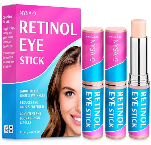 Retinol-Augenstift, Augencreme gegen Augenringe, Schwellungen, Falten und Tränensäcke, wirksamer Anti-Aging-Augenbalsam mit Kollagen und Retinol von Nysa-9