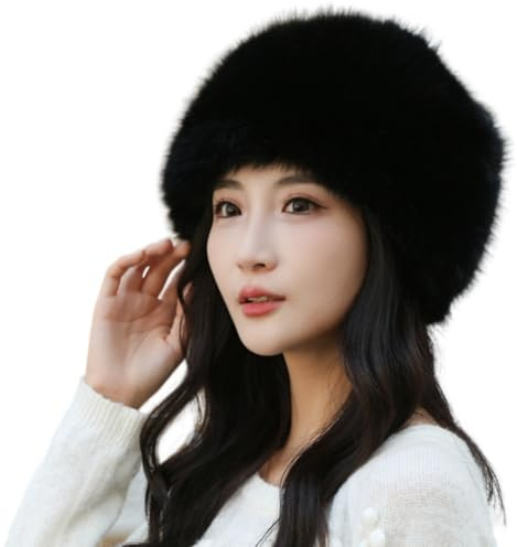 ISAKEN Sombrero de invierno de piel sintética, estilo cosaco ruso, sombrero de invierno para mujer, a la moda, resistente al viento, para clima frío, para el hogar, viajes, esquí, senderismo