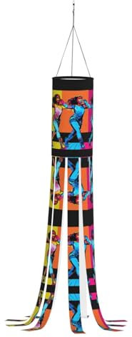 TTYDOKLA Calze a vento autunnali con stampa di gioco di ginnastica, da appendere all'aperto, calze a vento del Ringraziamento, manica a vento fantasma, per decorazioni esterne